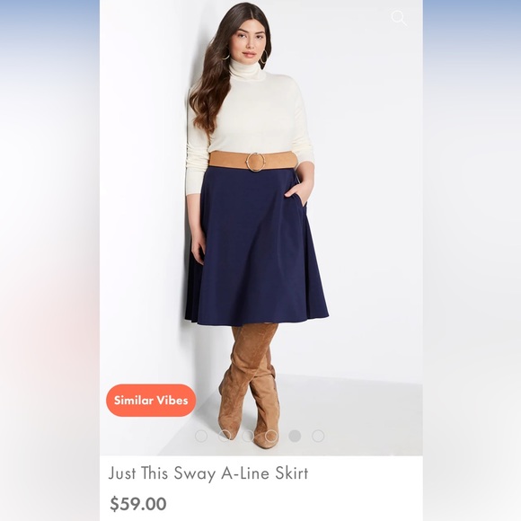 NWOT ModCloth Women’s Sway This Way Navy Skirt w/ Stripe size Large - Picture 10 of 12